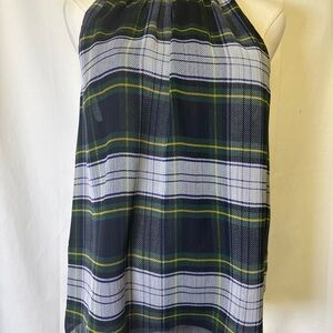 J. Crew Multicolor Plaid Halter Top In Excellent Used Condition. Size 12P.